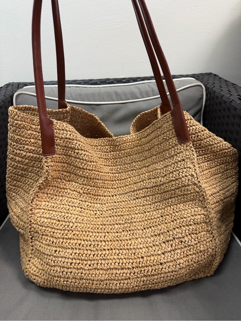 J CREW Large handknotted packable tote bag $148 - Picture 7 of 10